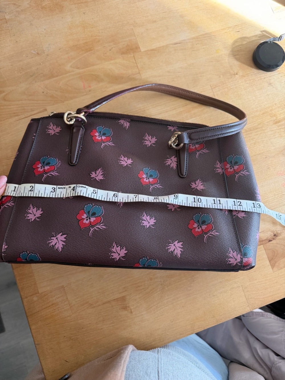 Coach Christie Carryall Floral Print Satchel Brown Multi F1792 Crossbody EUC - Picture 9 of 12
